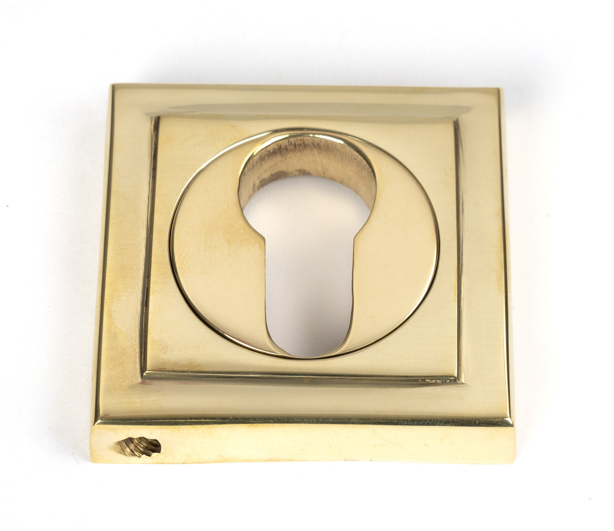 polished brass round euro escutcheon (square)