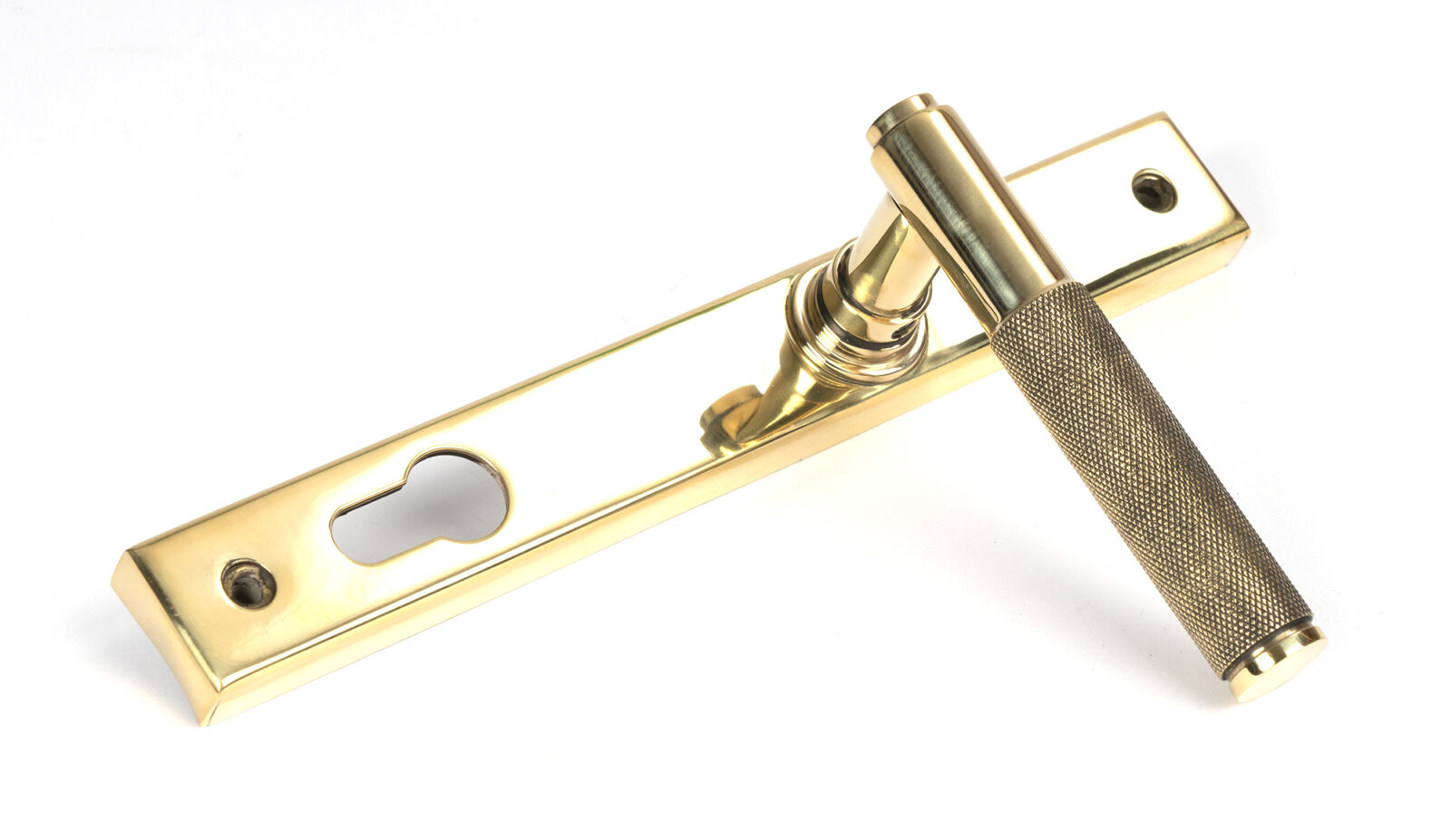 polished brass brompton slimline lever espag. lock set