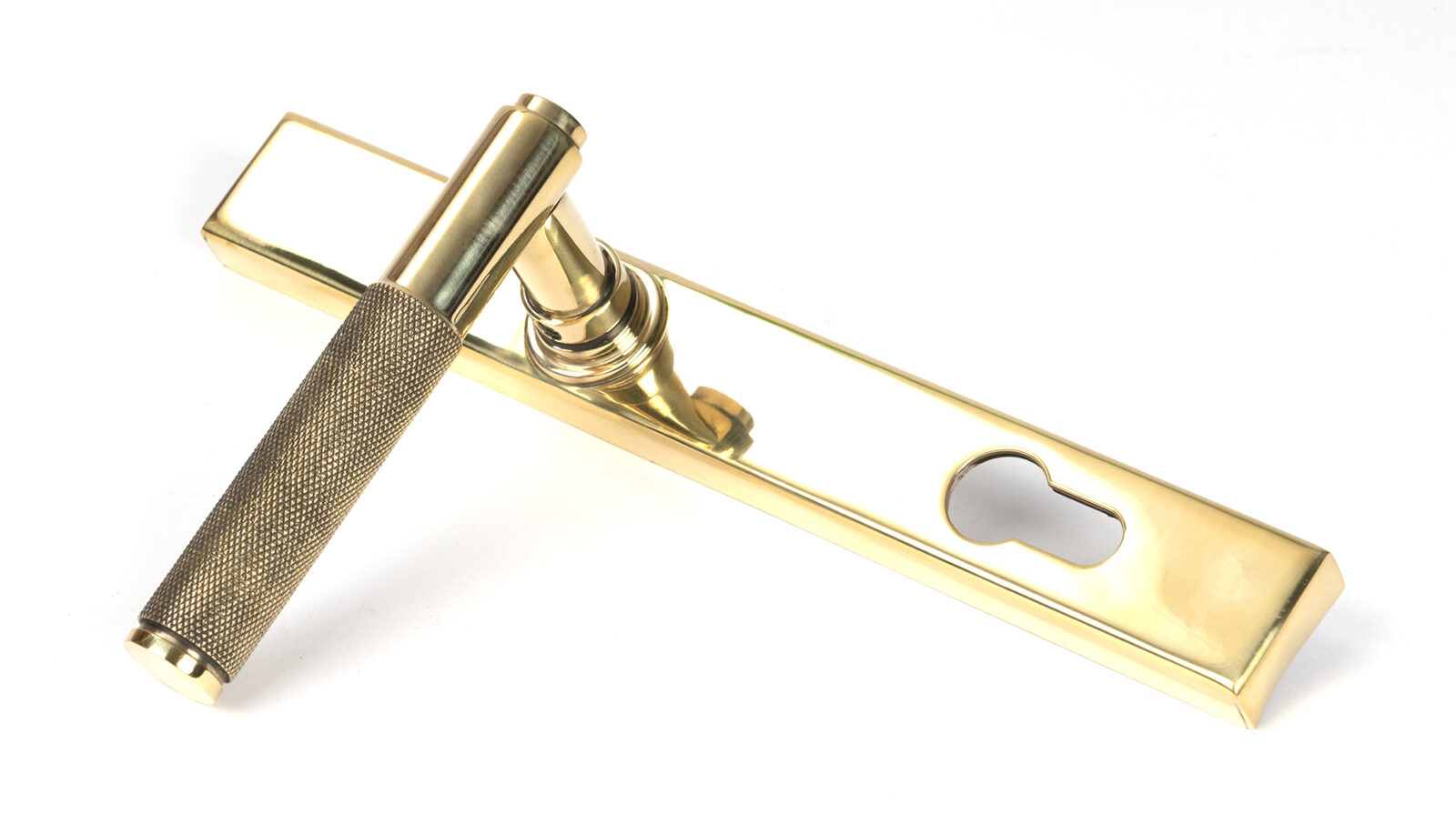 polished brass brompton slimline lever espag. lock set