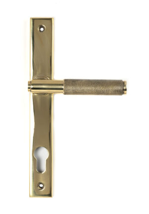 polished brass brompton slimline lever espag. lock set