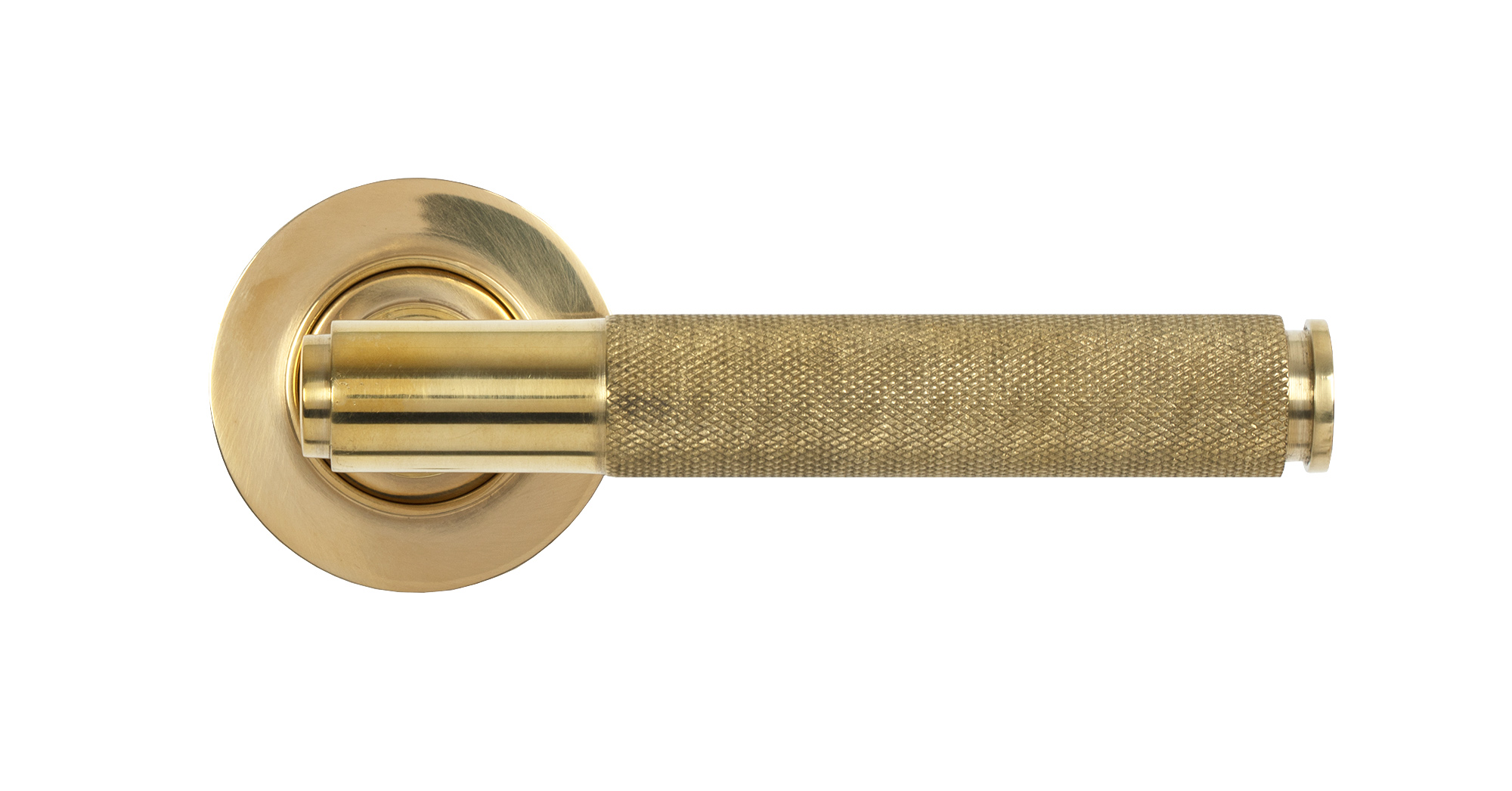 polished brass brompton lever on rose set (plain) unsprung