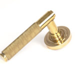 polished brass brompton lever on rose set (art deco)