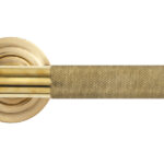 polished brass brompton lever on rose set (art deco) unsprung