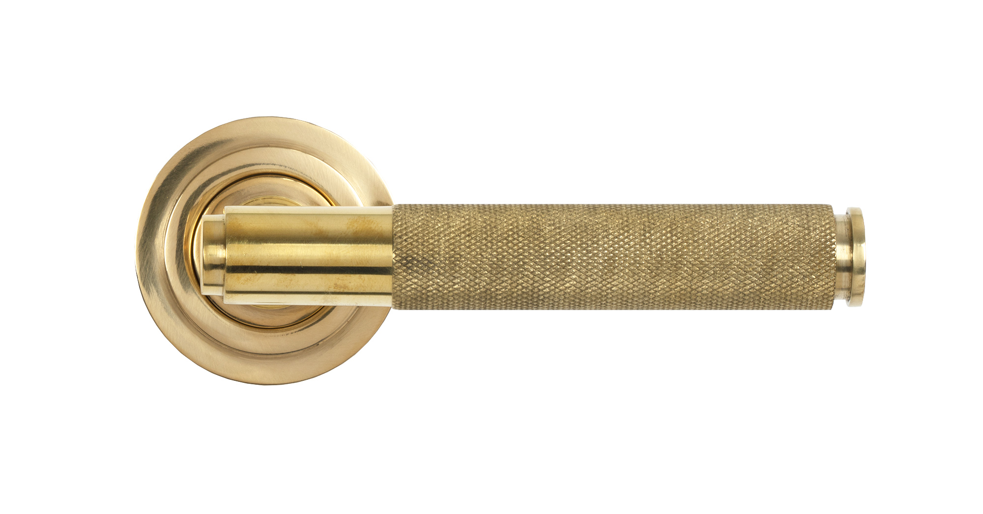 polished brass brompton lever on rose set (art deco) unsprung