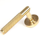 polished brass brompton lever on rose set (beehive)
