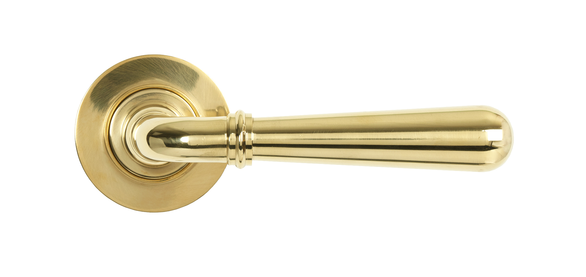polished brass newbury lever on rose set (plain) unsprung