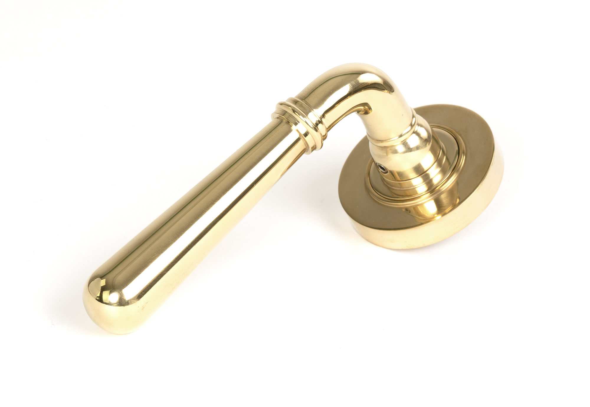 polished brass newbury lever on rose set (plain) unsprung