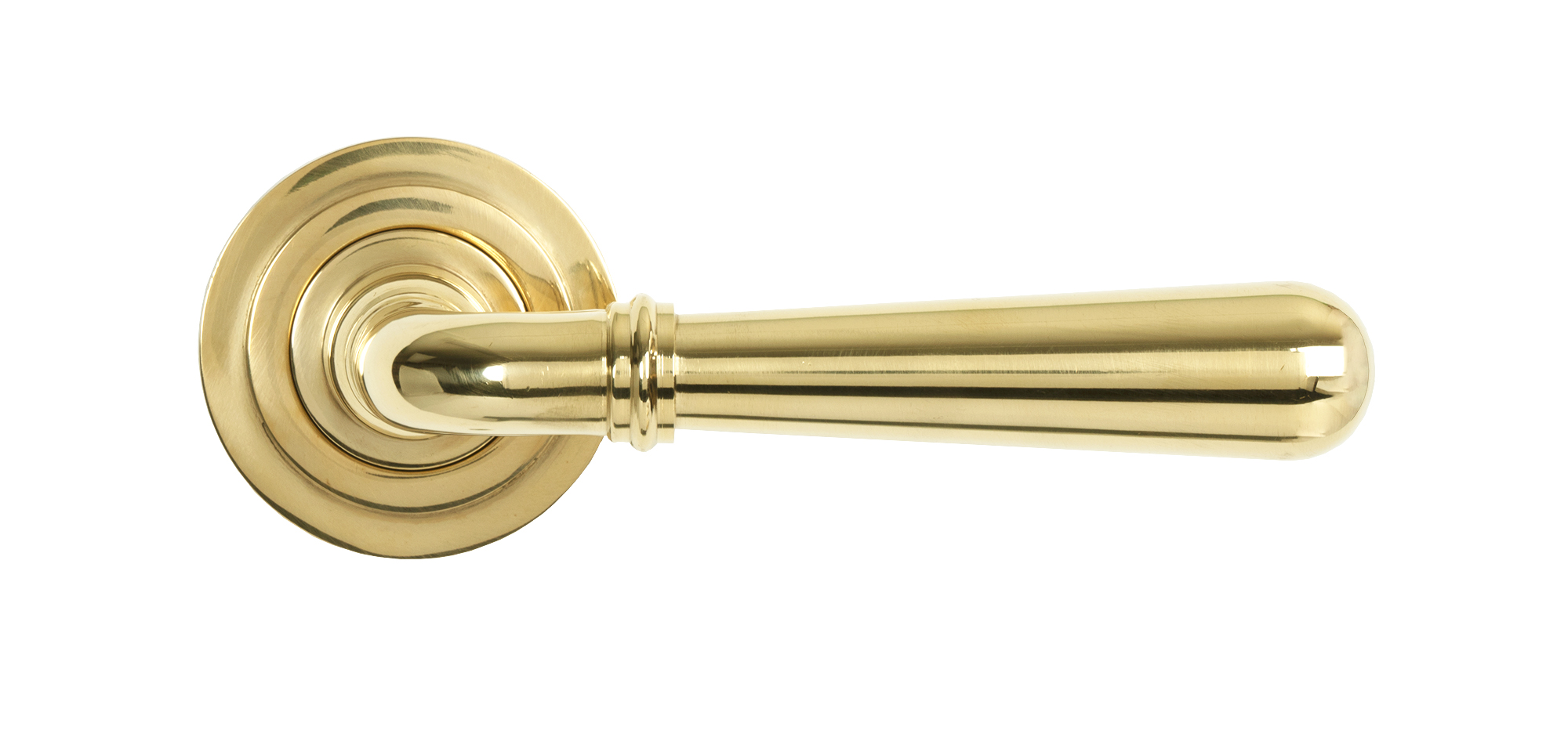polished brass newbury lever on rose set (art deco) unsprung