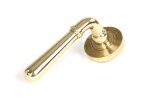 polished brass newbury lever on rose set (beehive)