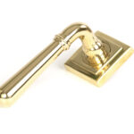 polished brass newbury lever on rose set (square)