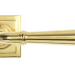 polished brass newbury lever on rose set (square) unsprung