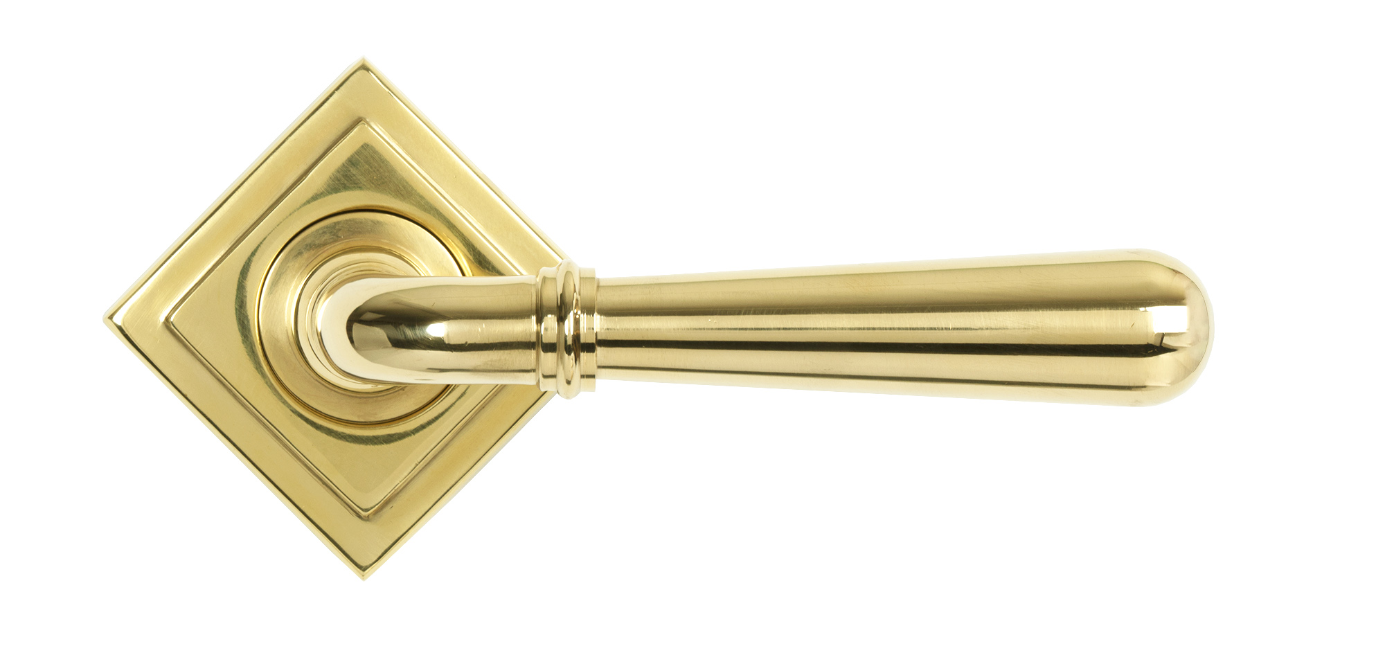 polished brass newbury lever on rose set (square) unsprung
