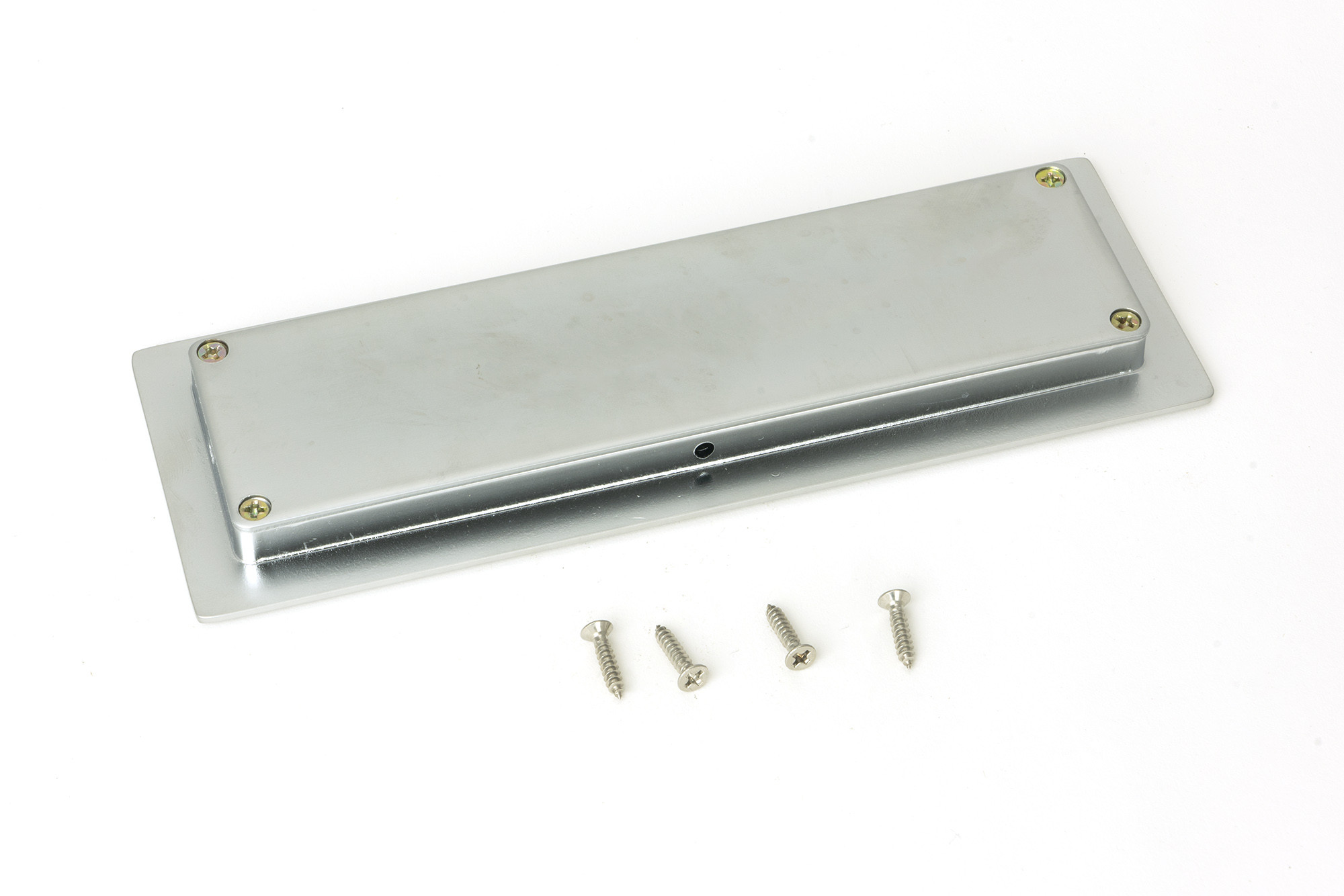 satin chrome 175mm art deco rectangular pull