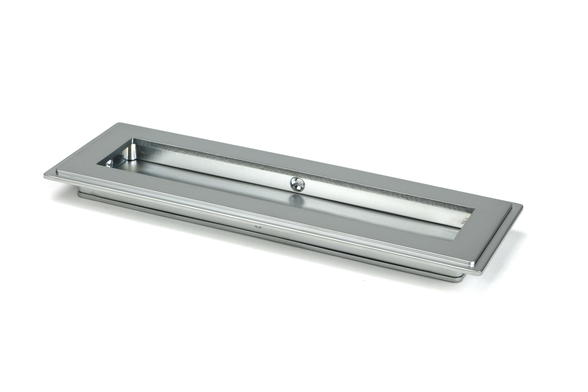 satin chrome 175mm art deco rectangular pull