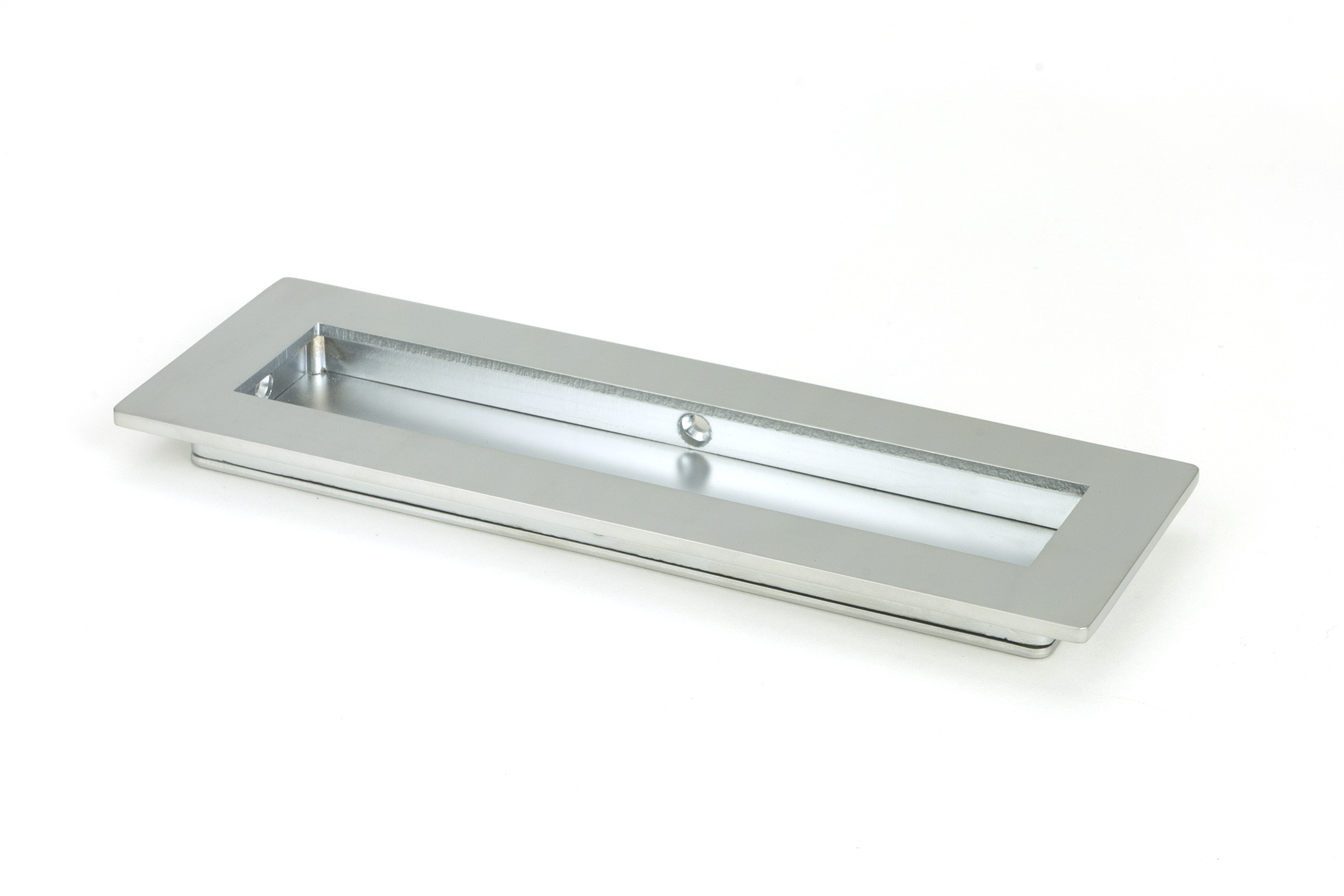satin chrome 175mm plain rectangular pull