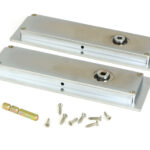 satin chrome 175mm plain rectangular pull privacy set