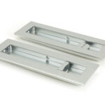 satin chrome 175mm plain rectangular pull privacy set