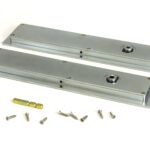 satin chrome 250mm plain rectangular pull privacy set