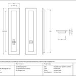 satin chrome 250mm plain rectangular pull privacy set