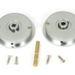 satin chrome 60mm art deco round pull privacy set