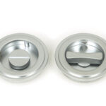 satin chrome 60mm art deco round pull privacy set