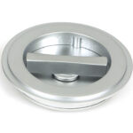 satin chrome 75mm art deco round pull privacy set