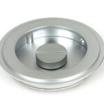 satin chrome 75mm art deco round pull privacy set