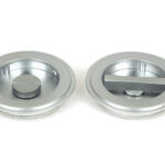 satin chrome 75mm art deco round pull privacy set