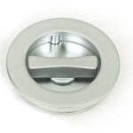 satin chrome 60mm plain round pull privacy set