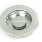 satin chrome 60mm plain round pull privacy set