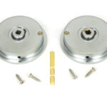satin chrome 60mm plain round pull privacy set