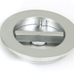 satin chrome 75mm plain round pull privacy set