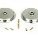 satin chrome 75mm plain round pull privacy set