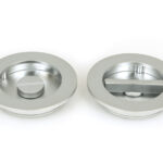 satin chrome 75mm plain round pull privacy set