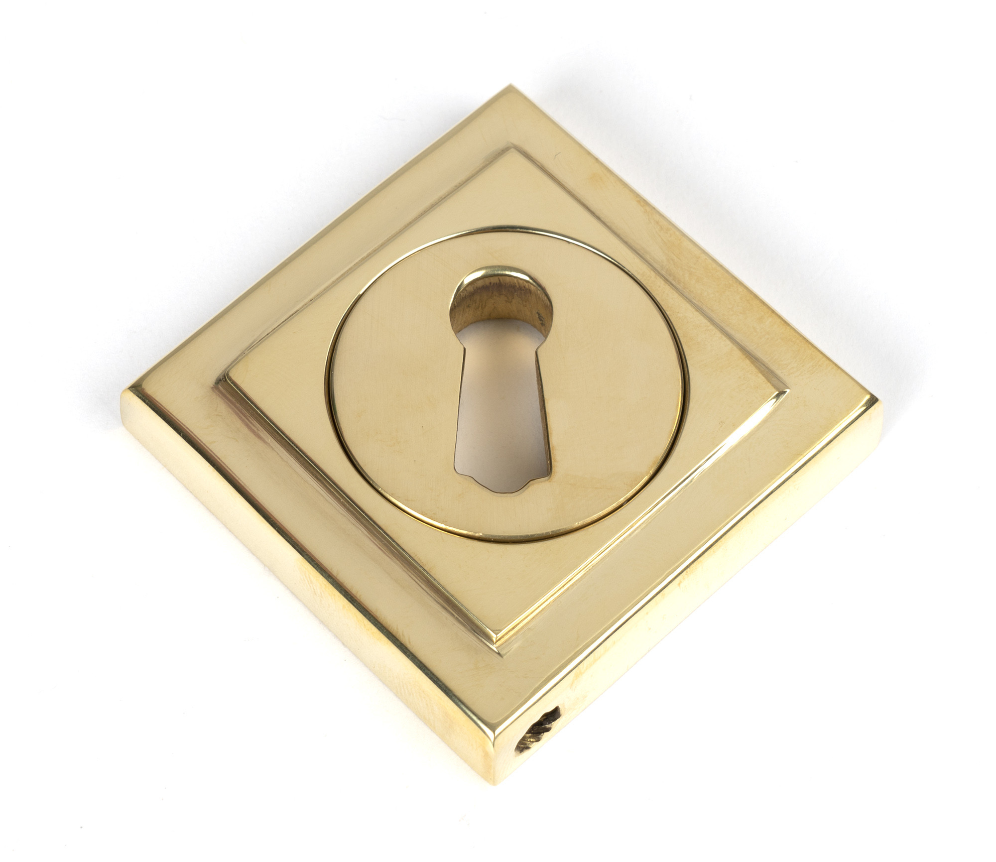 polished brass round escutcheon (square)