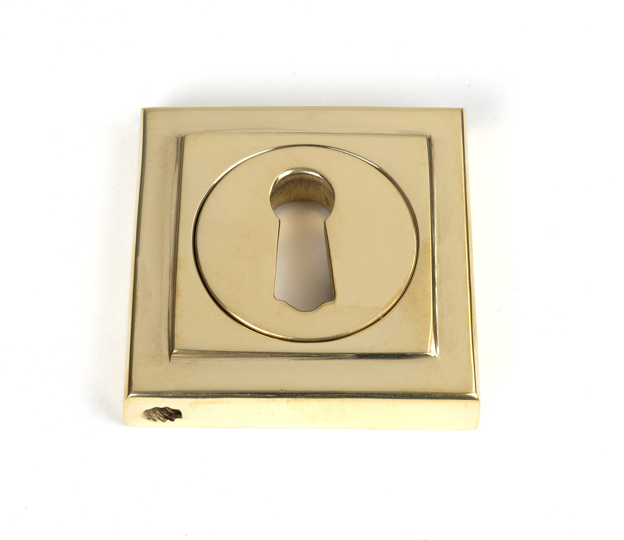 polished brass round escutcheon (square)