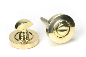 polished brass round thumbturn set (plain)