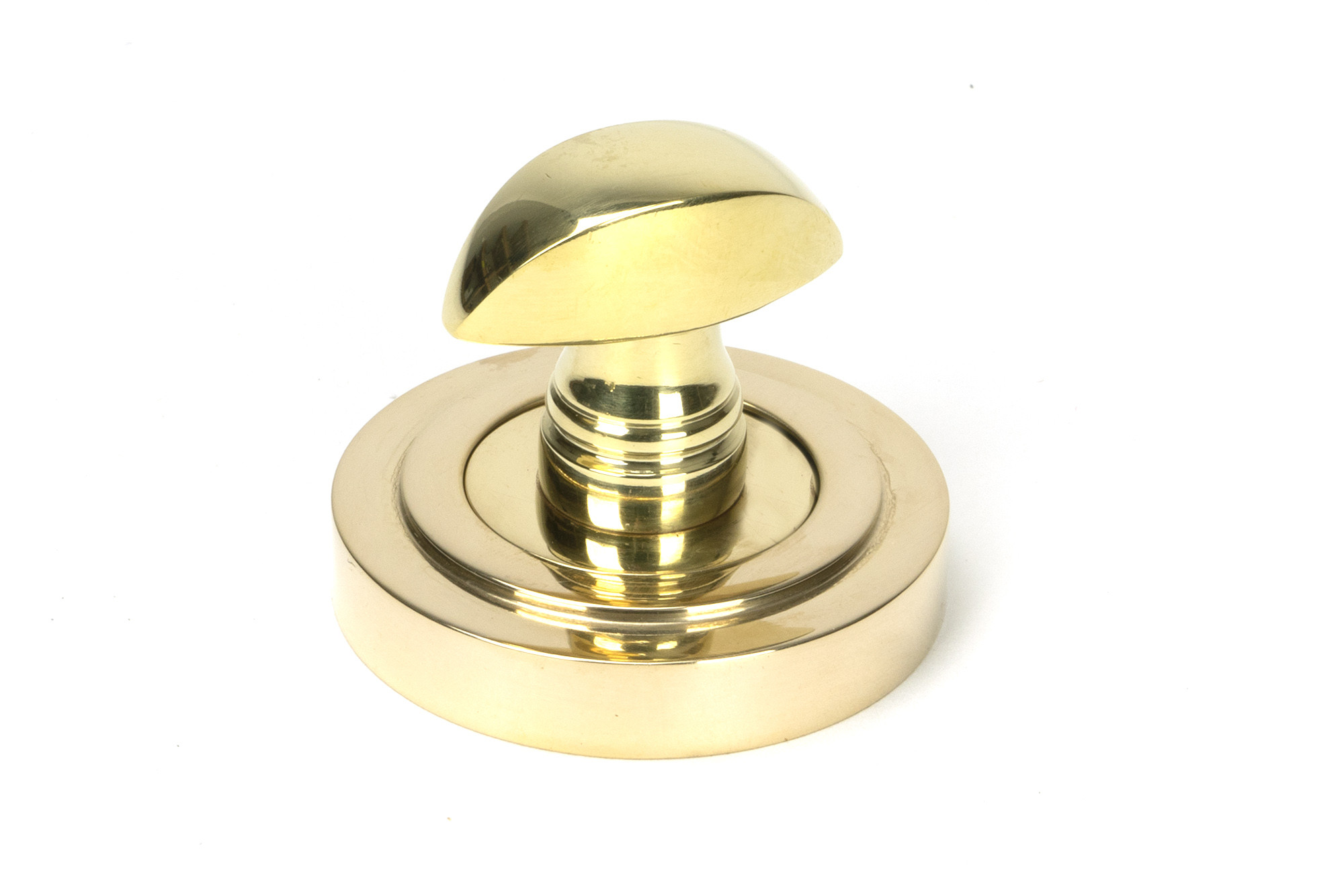 polished brass round thumbturn set (art deco)