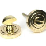 polished brass round thumbturn set (art deco)