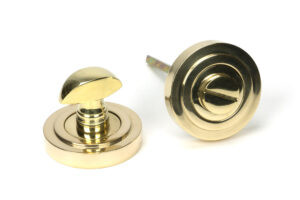polished brass round thumbturn set (art deco)