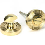 polished brass round thumbturn set (beehive)