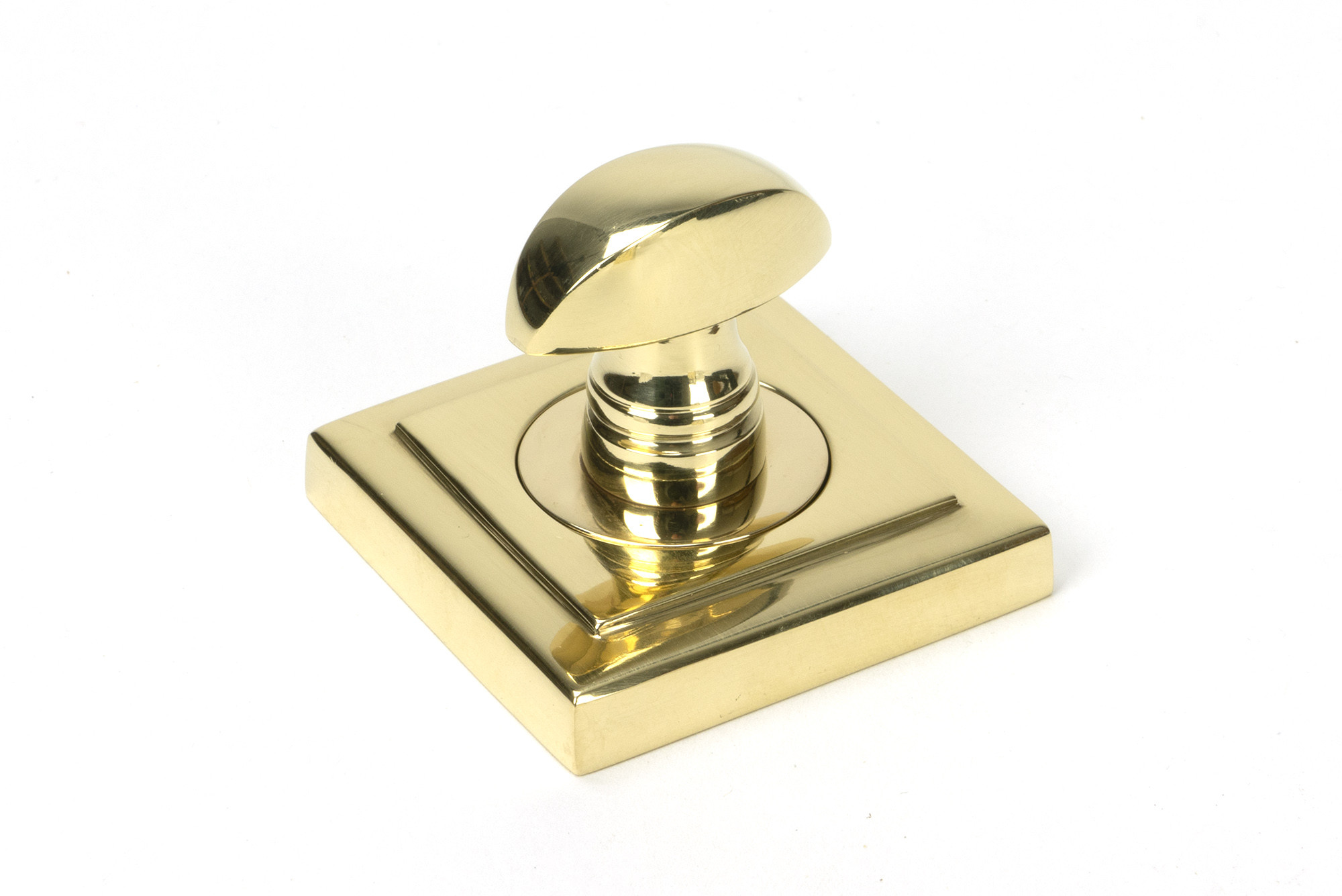 polished brass round thumbturn set (square)