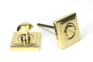 polished brass round thumbturn set (square)