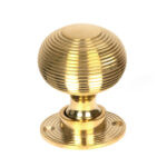 polished brass heavy beehive mortice/rim knob set