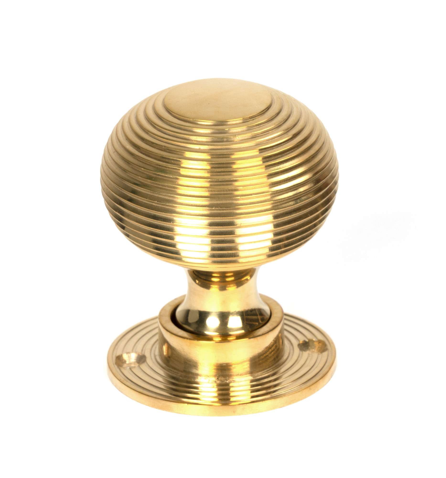 polished brass heavy beehive mortice/rim knob set