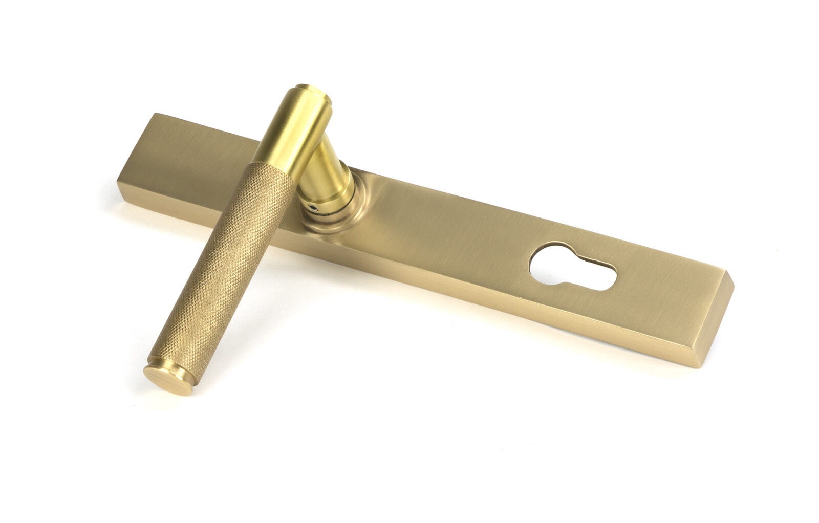 satin brass brompton slimline lever espag. lock set