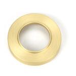 satin brass brompton lever on rose set (plain)