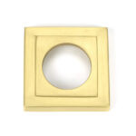 satin brass brompton lever on rose set (square)