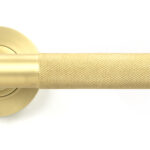satin brass brompton lever on rose set (plain) unsprung