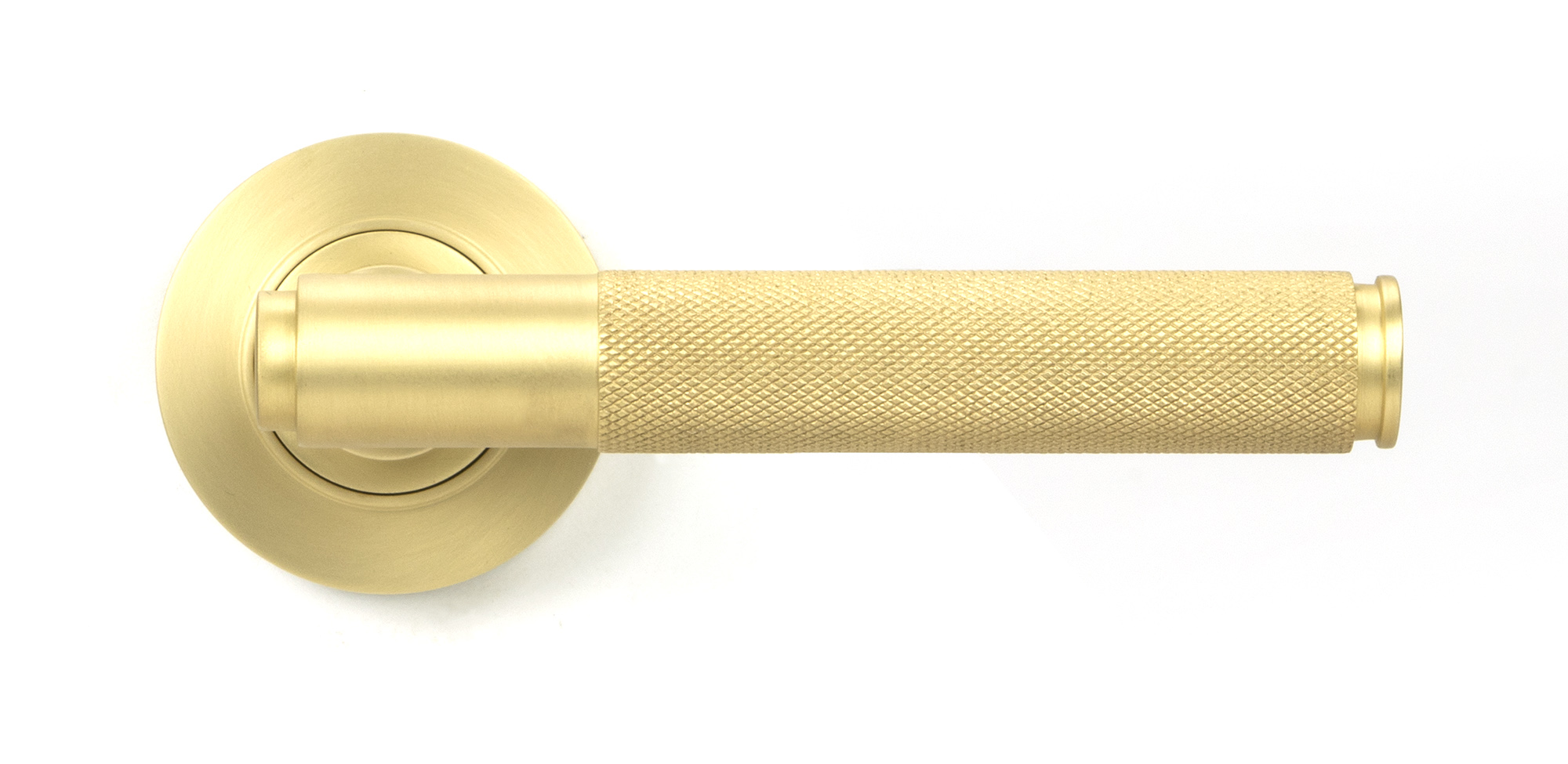 satin brass brompton lever on rose set (plain) unsprung